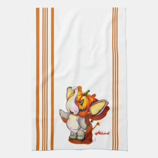 Metalphant Pumpkin Kitchen Towel (Vertical)