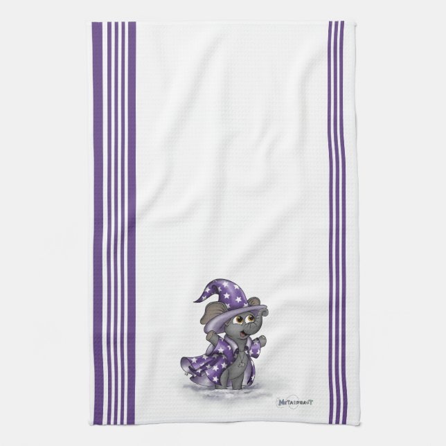 Metalphant Wilbur in Winter Kitchen Towel (Vertical)