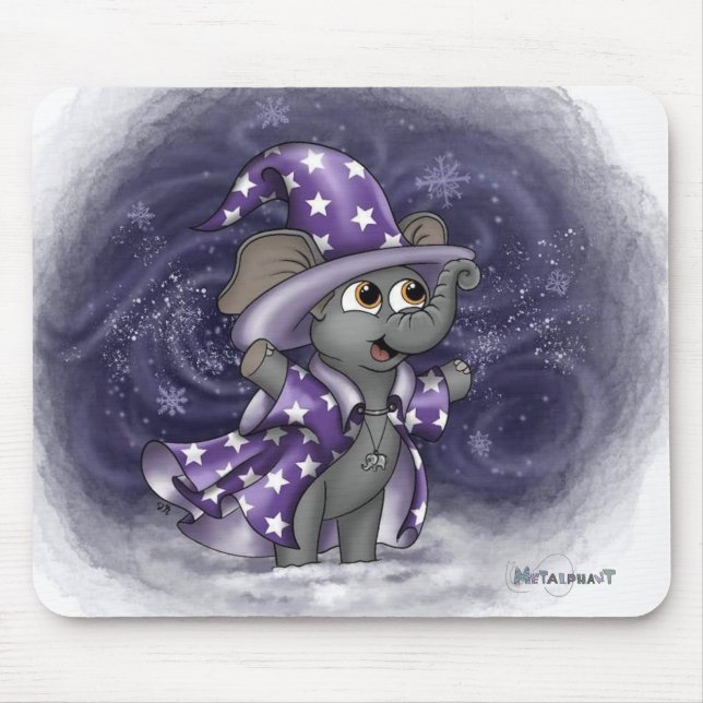 Metalphant Wilbur in Winter Mouse Pad (Front)