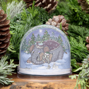 Metalphant Wilbur & Mom Snow Globe