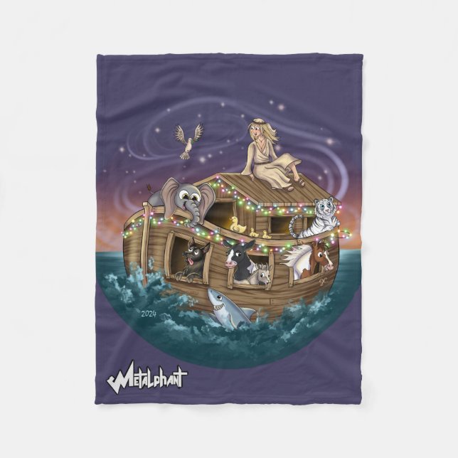Metalphant Wilbur & Noah-ery's Ark Fleece Blanket (Front)