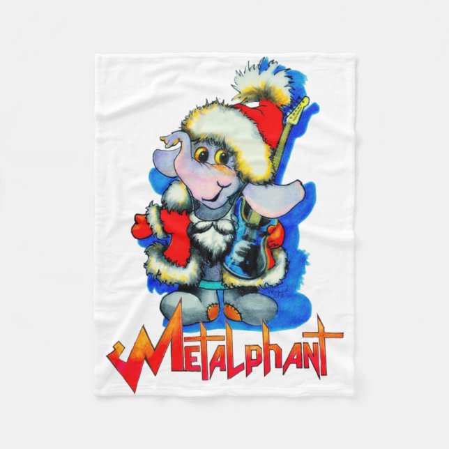 Metalphant Winter Holiday Fleece Blanket (Front)
