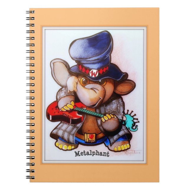Metalphant with Guitar Art Spiral Notebook - small (Front)