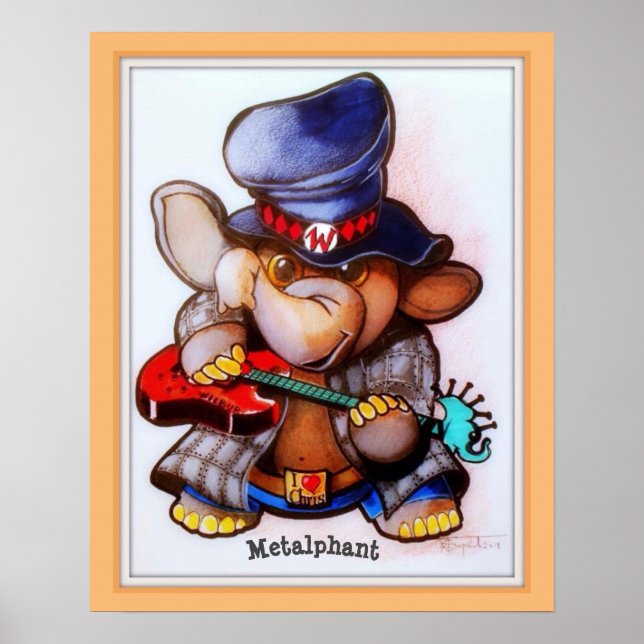 Metalphant with Guitar Poster - various sizes (Front)