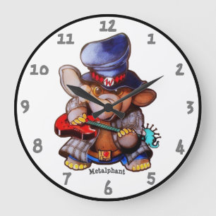 Metalphant with Guitar Wall Clock - Acrylic