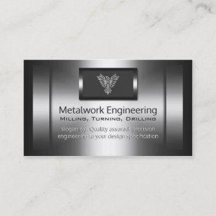Metalwork Engineer - faux metal, silver eagle Business Card