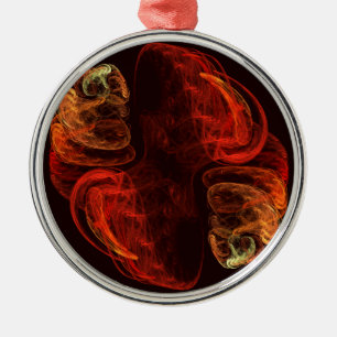Metamorphosis Abstract Art Round Metal Ornament