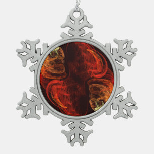 Metamorphosis Abstract Art Snowflake Pewter Christmas Ornament