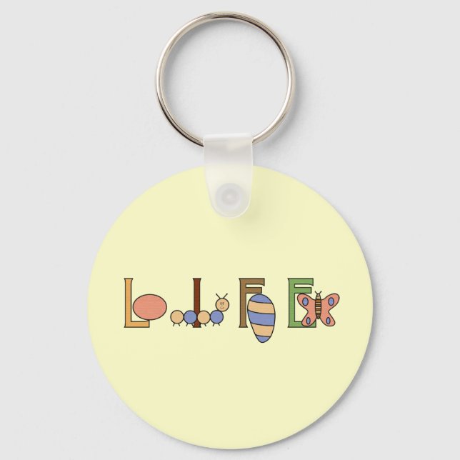 Metamorphosis Life of a Butterfly Keychain (Front)