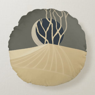 metaphor_20_a moonlit hill_1 round pillow