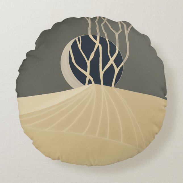 metaphor_20_a moonlit hill_1 round pillow (Front)