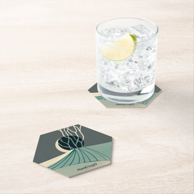 metaphor_21_a moonlit hill_2 paper coaster (Insitu)