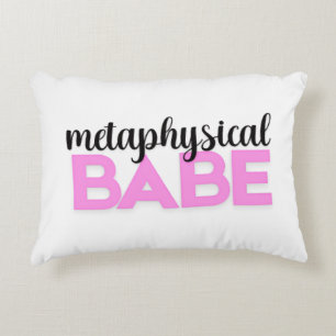 metaphysical babe bold pink script typography accent pillow