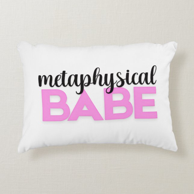 metaphysical babe bold pink script typography accent pillow (Front)