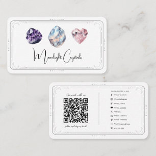Metaphysical Crystals Rose Quartz Social Media QR Business Card