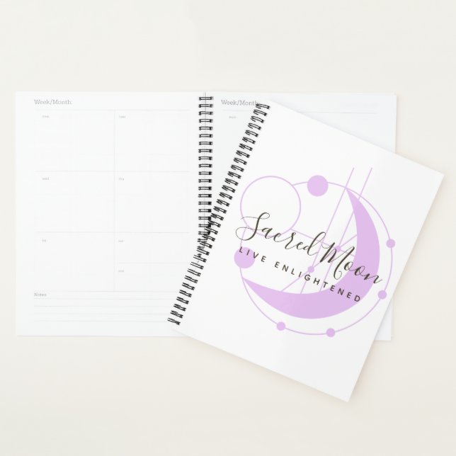 Metaphysical Moon Minimalist Purple Personalized Planner (Display)