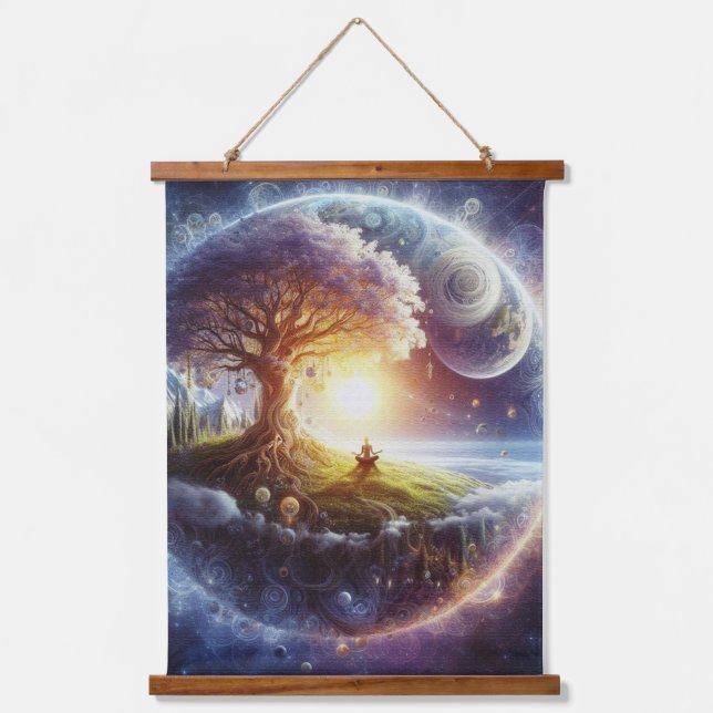 Metaphysical Timeless Spiritual Fantasy Themes Hanging Tapestry (Front)