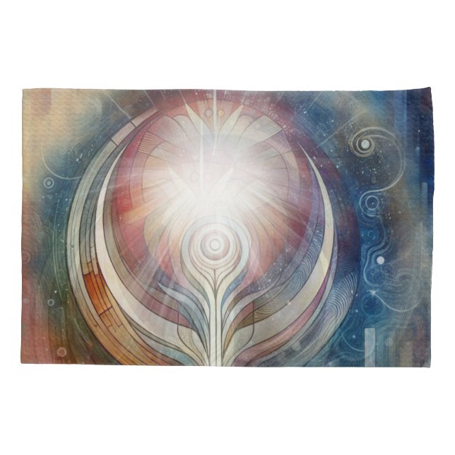 Metaphysical Timeless Spiritual Fantasy Themes Pillowcase (Back)