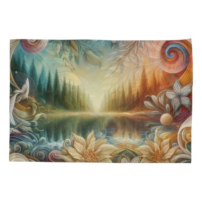 Metaphysical Timeless Spiritual Fantasy Themes Pillowcase (Back)