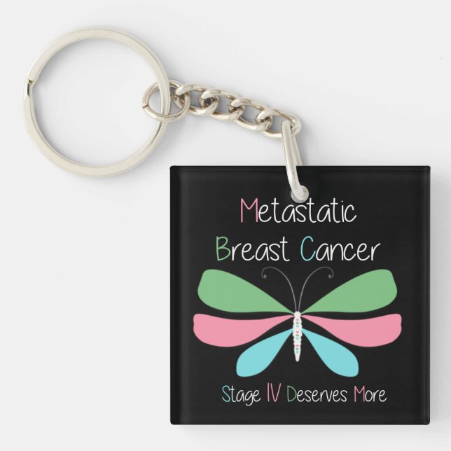 Metastatic Breast Cancer Advocacy and Support Keychain (Front)
