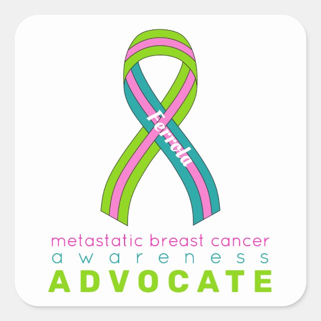 Metastatic Breast Cancer Advocate White Square Sticker (Front)