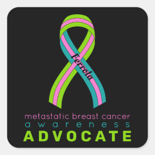  Metastatic Breast Cancer Advocate White Square Sticker