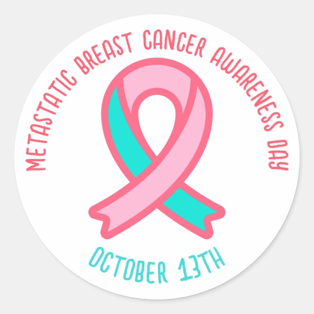 Metastatic Breast Cancer Awareness Day October 13 Classic Round Sticker (Front)