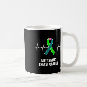 Metastatic Breast Cancer Awareness Design Heartbea Coffee Mug