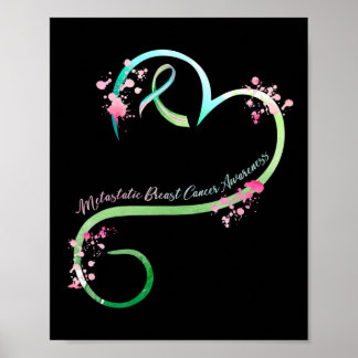 Metastatic Breast Cancer Awareness Heart Gifts  Poster