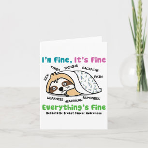Metastatic Breast Cancer Awareness I'm Fine It's F Card