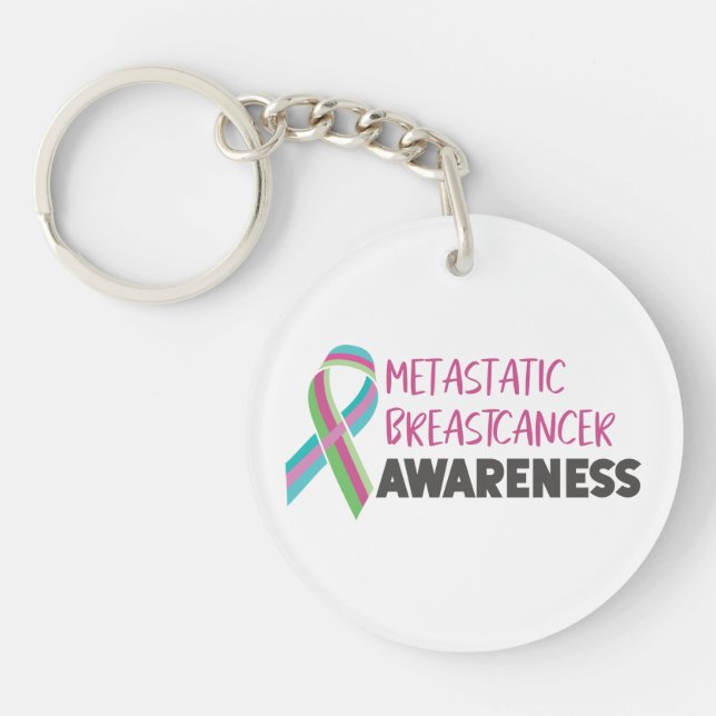 Metastatic Breast Cancer Awareness Keychain (Front)