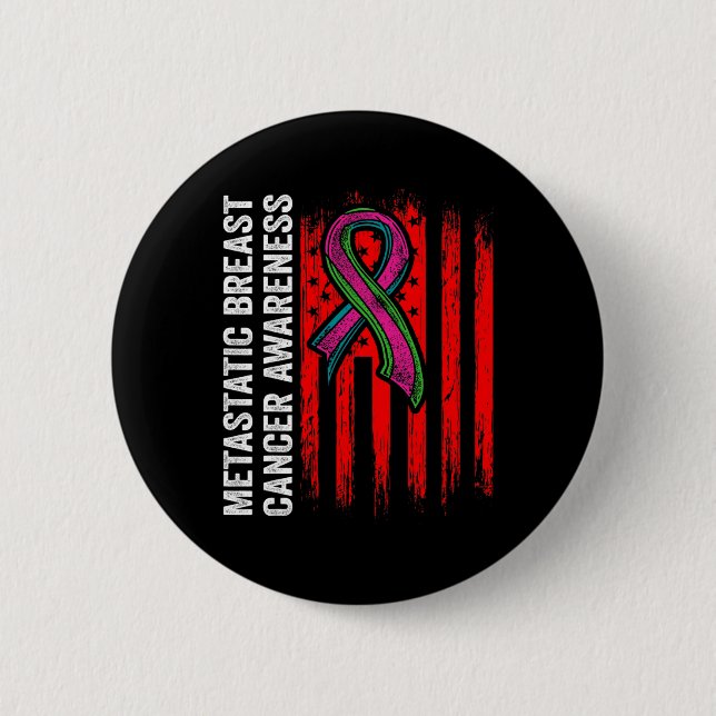 Metastatic Breast Cancer Awareness Warrior 5  2 Inch Round Button (Front)