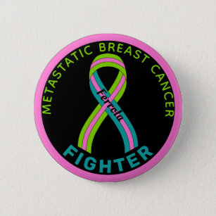 Metastatic Breast Cancer Fighter Ribbon Black 2 Inch Round Button