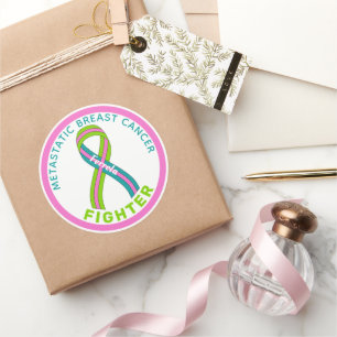 Metastatic Breast Cancer Fighter White Classic Round Sticker