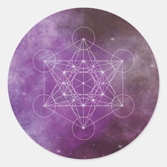 Metatron, chakra,zen,sacred geometric, angel classic round sticker (Front)