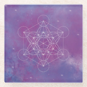 Metatron, chakra,zen,sacred geometric, angel, glass coaster