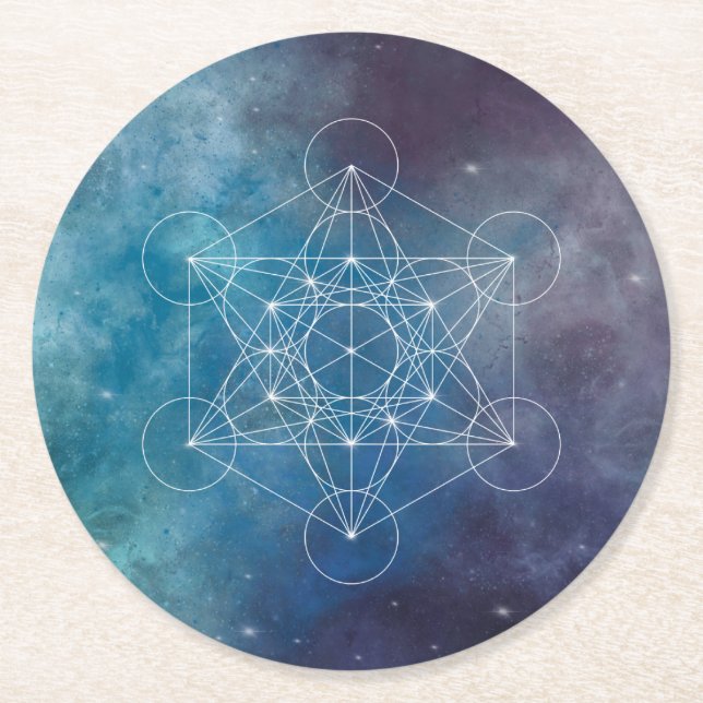 Metatron, chakra,zen,sacred geometric, angel round paper coaster (Front)