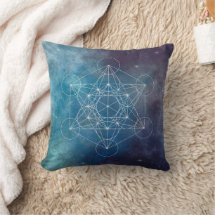 Metatron, chakra,zen,sacred geometric, angel throw pillow