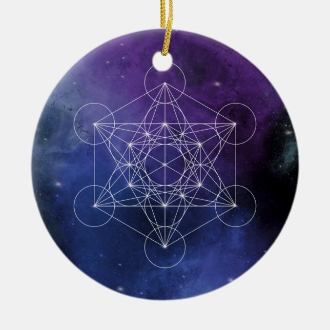 Metatron, chakra,zen,sacred geometric, geometry, ceramic ornament (Front)