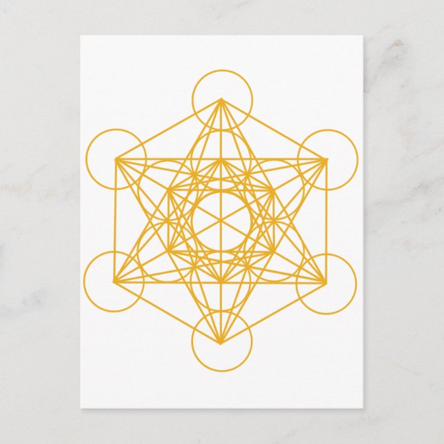 Metatron Cube Gold Postcard (Front)