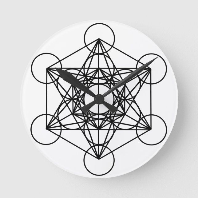 Metatron Cube Round Clock (Front)