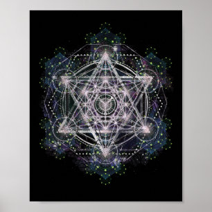 Metatron Cube Sacred Geometry Shirt - Spiritual Yo Poster