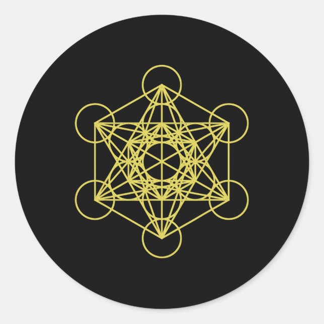 Metatron Cube Sacred Geometry Yoga Sacred Geometry Classic Round Sticker (Front)