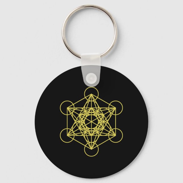 Metatron Cube Sacred Geometry Yoga Sacred Geometry Keychain (Front)