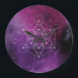 metatron large clock<br><div class="desc">metatron, sacred geometric, zen,  Chakra,  Reiki,  Magnetism, Dowsing, mandala, meditation, geobiologia, purple</div>