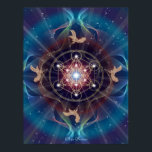 Metatron - Merkabah- Sacred geometry Poster<br><div class="desc">etatron’s Cube) permeates through every level, through every aspect of Creation. As that original spark of LOVE of Source expands in all directions of time and space, God is the energy waves, God is the colour, God is the sound and God is the physical matter and God is the entire...</div>