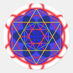 Metatron RedBlue Classic Round Sticker