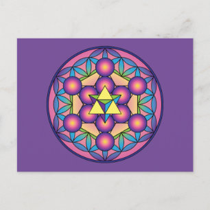 Metatron’s Cube Merkaba on Flower of life Postcard