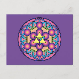 Metatron’s Cube Merkaba on Flower of life Postcard