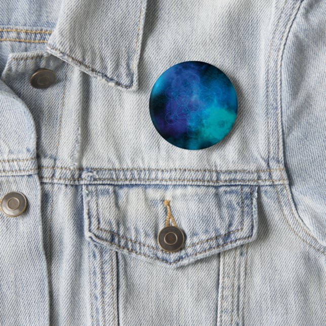 Metatron’s Cube Sacred Geometry 2 Inch Round Button (In Situ)